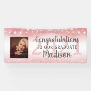 Banderoles Rose de graduation Gold rose Parties scintillant l