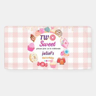 Banderoles rose été mignon enfants fille deux doux 2e anniver