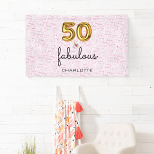 Banderoles Rose Gold 50 et fabuleux anniversaire moderne