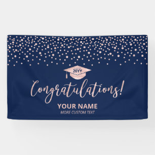 Banderoles Rose Gold Blue Confettis Félicitations Remise de d