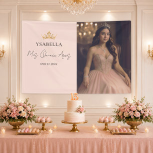Banderoles Rose Gold Élégant Mis Quince Ans Photo