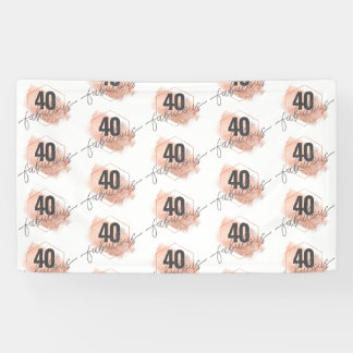 Banderoles Rose Gold Faux Foil 40e anniversaire étape et répé