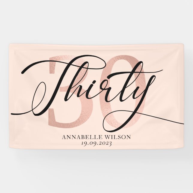Banderoles Rose Gold Foil 30e anniversaire   (Horizontal)