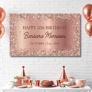 Banderoles Rose Gold Foil Parties scintillant 70e anniversair