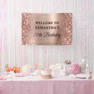 Banderoles Rose Gold Pailleté 70e Anniversaire