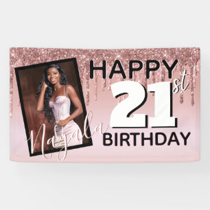 Banderoles Rose Gold Parties scintillant Drift Monogramme AGE