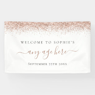 Banderoles Rose Gold Parties scintillant N'importe quel âge A