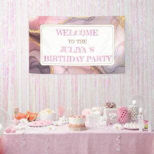 Banderoles Rose Gold parties scintillant rose anniversaire bi