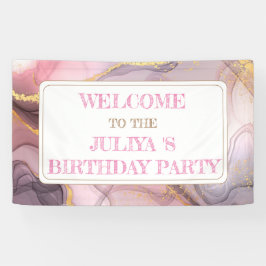 Banderoles Rose Gold parties scintillant rose anniversaire bi