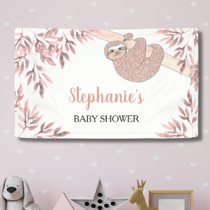 Banderoles Rose Parties scintillant or mignonne fille Baby sh