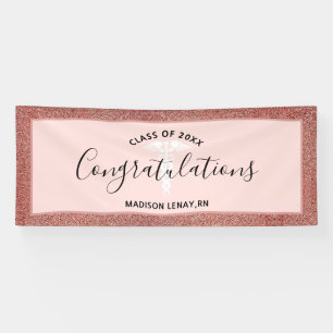 Banderoles Rose personnalisé Parties scintillant d'or infirm
