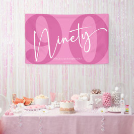 Banderoles Rose Quatre-vingt-dix-neuf-dixième fête d'annivers