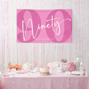 Banderoles Rose Quatre-vingt-dix-neuf-dixième fête d'annivers