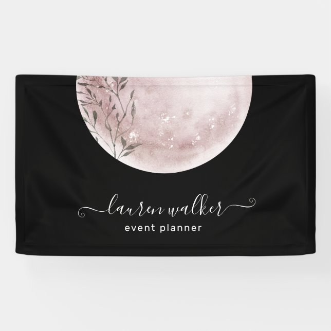 Banderoles rose vif pleine lune élégant (Horizontal)