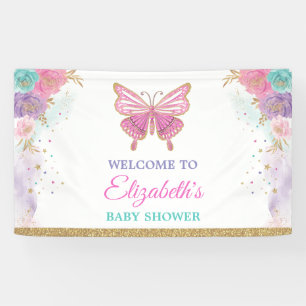 Banderoles Rose violet Turquoise papillon Filles Anniversaire