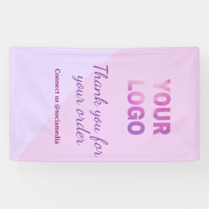 Banderoles Rose violet votre logo connectez-vous avec nous su