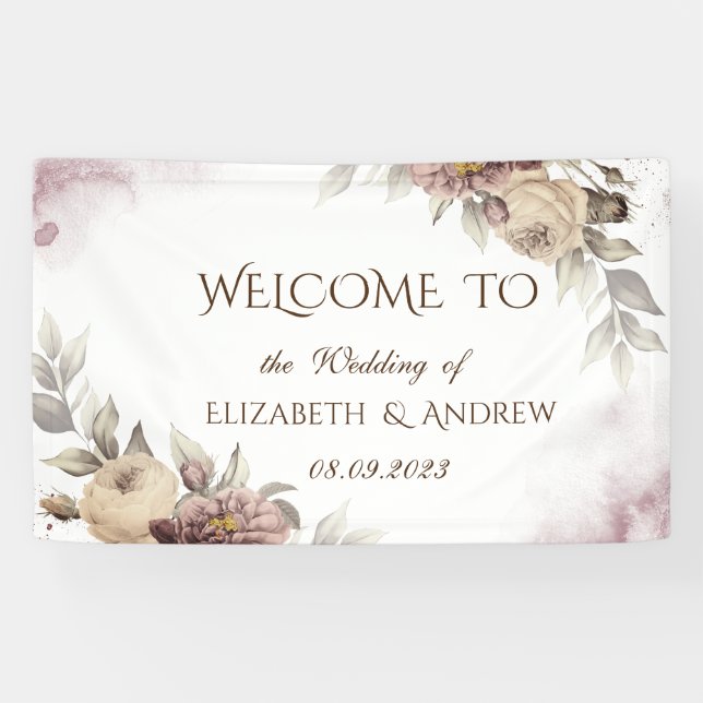 Banderoles Roses Vintages aquarelle (Horizontal)