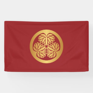 Banderoles Rouge d'or de crête de famille de Kamon de