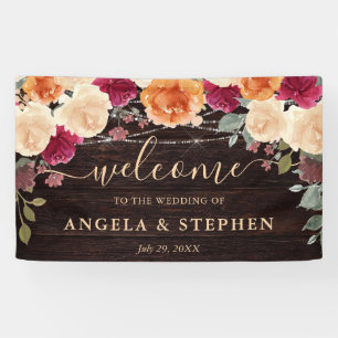Banderoles Rouges et oranges fleurs automnales de mariage