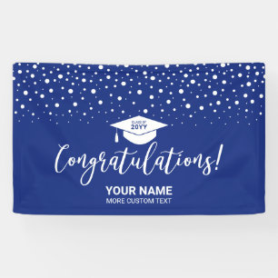 Banderoles Royal Blue Fetti Félicitations Diplôme