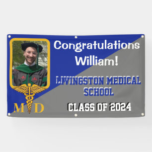 Banderoles Royal Blue & Grey Médicale School Graduation