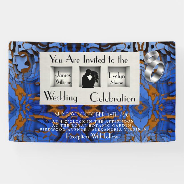 Banderoles Royal Blue Thème Contemporain Moderne Abstrait (Horizontal)
