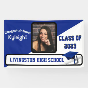 Banderoles Royal Blue & White Graduation