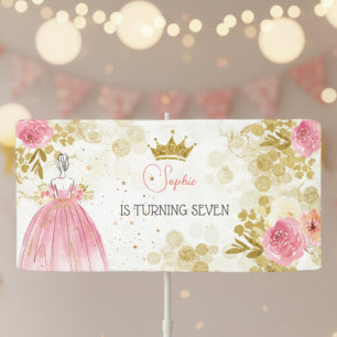 Banderoles Royal fête rose princesse anniversaire