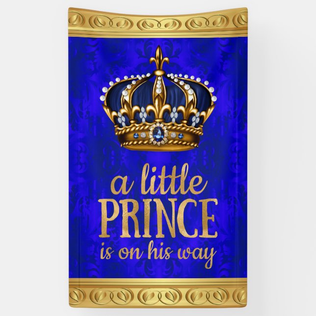Banderoles Royal Prince Crown Boy Prince Baby shower (Vertical)