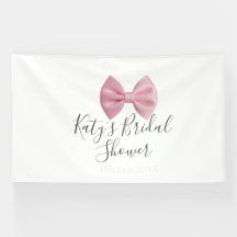 ruban rose pastel élégant nom date shower de maria