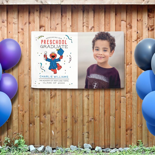 Banderoles Rue Sésame | Diplômé de l'école maternelle - Photo (Banner on fence)