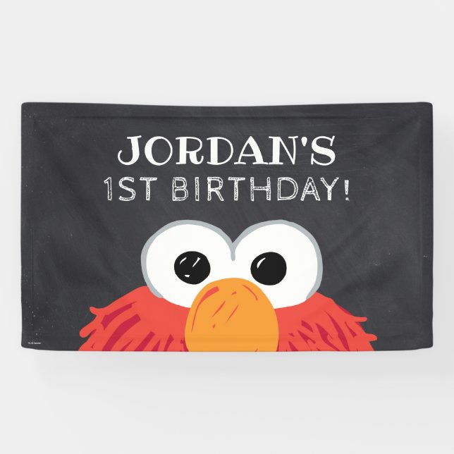 Banderoles Rue Sésame | Elmo Birthday Chalkboard (Horizontal)