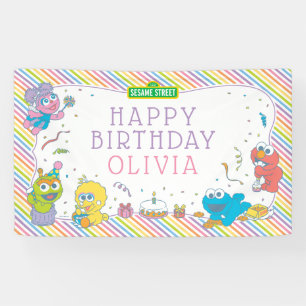 Banderoles Rue Sésame Premier anniversaire du bébé