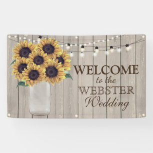 Banderoles Russe Pays Grange Mariage Tournesol Mason Jar