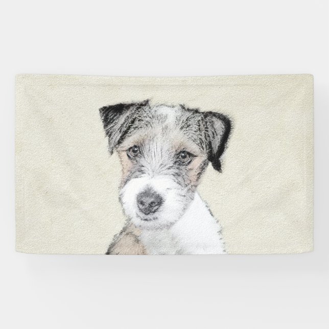 Banderoles Russell Terrier Peinture rugueuse - Art Chien orig (Horizontal)