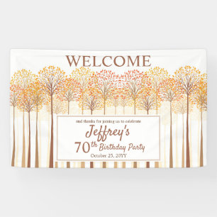 Banderoles Rustic Fall Trees Terracotta 70e fête d'anniversa