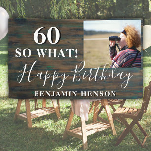Banderoles Rustic Funny 60 Alors Quelle 60e fête d'anniversai
