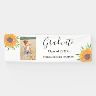 Banderoles Rustic Sunflower Photo Félicitations Diplôme