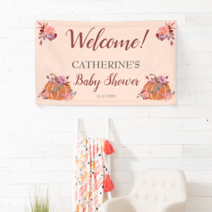 Banderoles Rustique Automne Floral Citrouille Baby shower Bie
