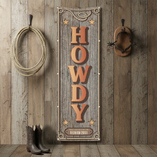Banderoles Rustique occidental HOWDY Réunion de famille Vert 