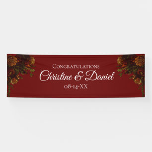 Banderoles Rustique Orange Red Fall Élégant Mariage gothique