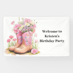 Banderoles Saddle Sweetness Cowboy et Cowgirl Anniversaire