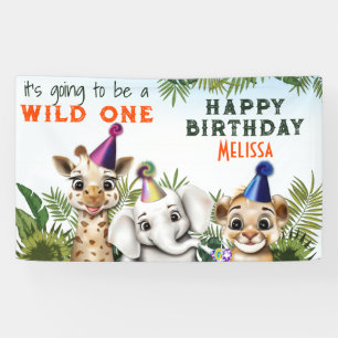 Banderoles Safari animal sauvage fête d'anniversaire