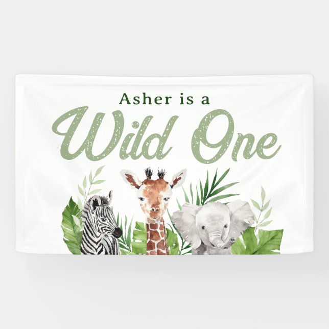 Banderoles Safari Animaux Anniversaire (Horizontal)