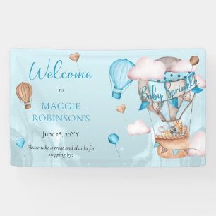 Banderoles Safari Animaux Ballons Bleu Garçon Bébé Sprinke