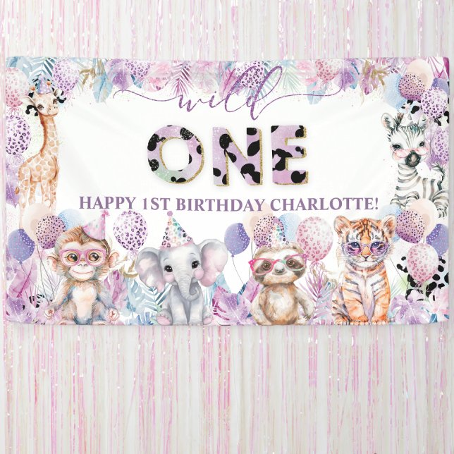Banderoles Safari Animaux de la Jungle pour le 1er Anniversai (Créateur téléchargé)