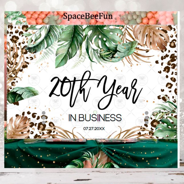 Banderoles Safari Business Party Leopard Backdrop Banner (Safari Party,Backdrop Banner,Welcome sign,office party,business works,leopard banner,)