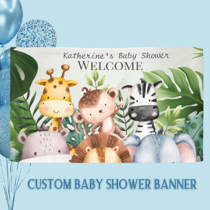 Banderoles Safari Jungle Animaux Garçons Baby shower tropical