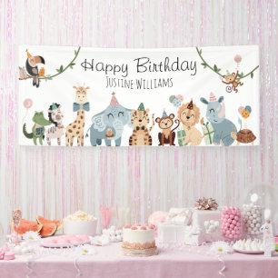 Banderoles Safari Party Animaux Anniversaire