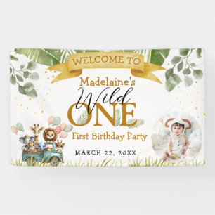 Banderoles Safari Welcome Photo Wild One Birthday